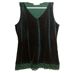Green velvet top